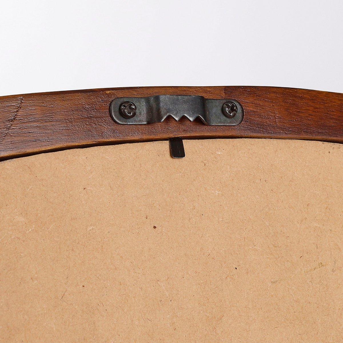 Bosco Wandspiegel - L35 x B50 cm - Mangohout - Donkerbruin-ovalen spiegels-Mica Decorations-Ik Hout ervan.