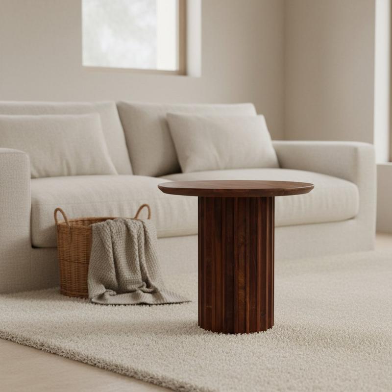 Bullnose bijzettafel bruin 50 cm-bijzettafel-Raw Materials-Ik Hout ervan.