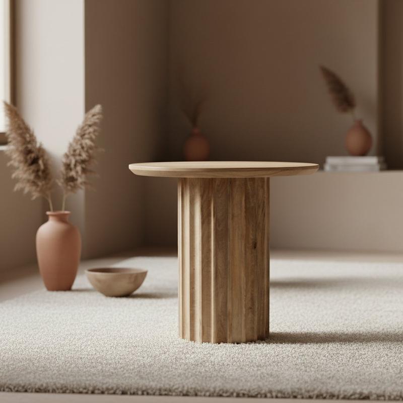 Bullnose bijzettafel naturel 50 cm-bijzettafel-Raw Materials-Ik Hout ervan.