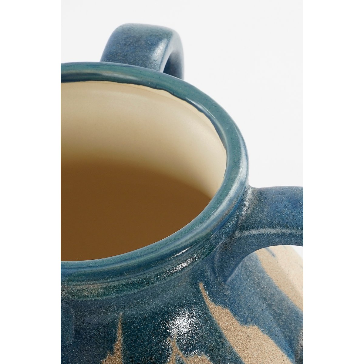 Caldo Vaas - L28 x B28 x H36 cm - Keramiek - Donkerblauw-vazen-Mica Decorations-Ik Hout ervan.