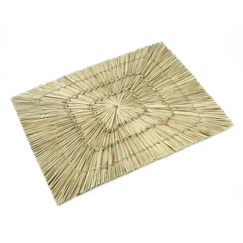 De Alang Alang Placemat - Rechthoekig - Naturel-Bazar Bizar Living-Ik Hout ervan.
