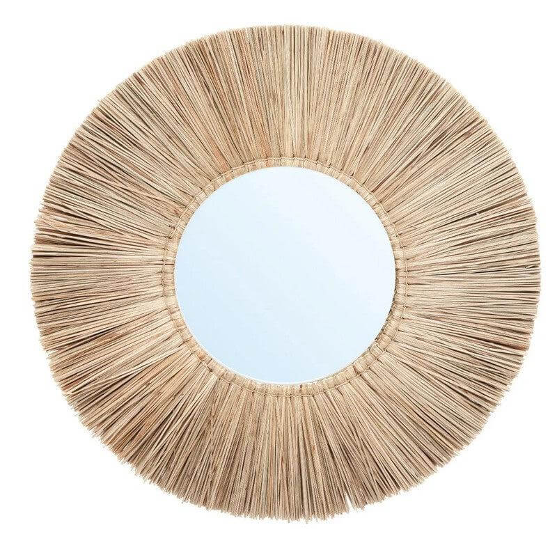 Naturel Alang Alang spiegel van zeegras en rotan, 50cm breed, beige kleur, merk Bazar Bizar Living.