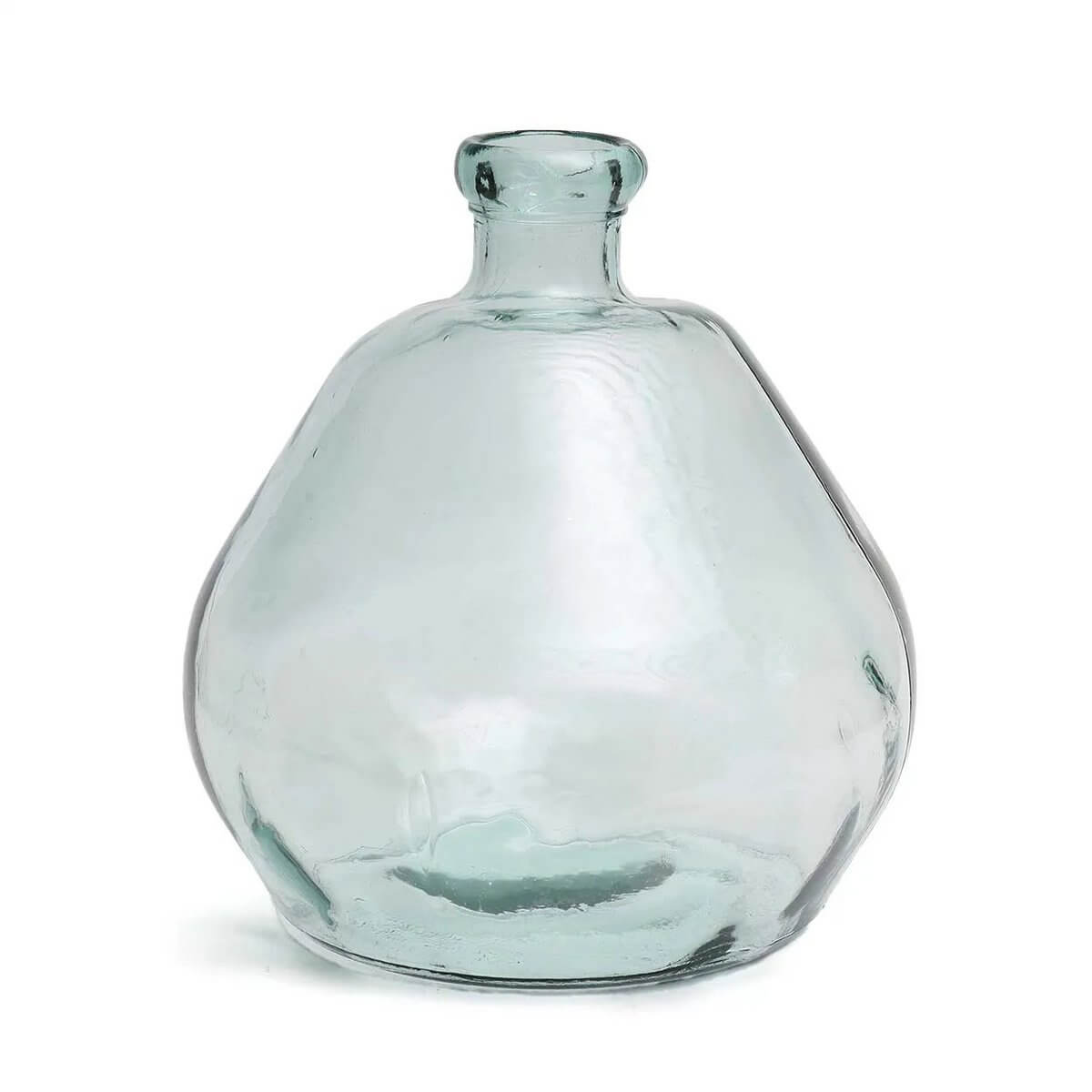 De Bolai Vaas in blauw gerecycled glas, bohemian stijl, perfecte aanvulling voor elk interieur.