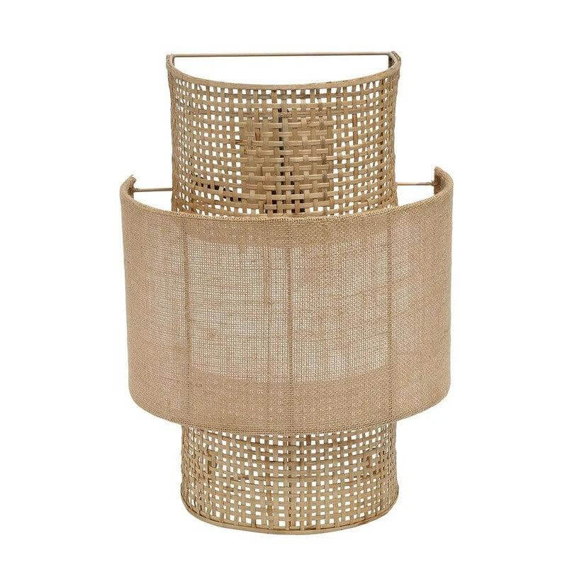 De Bolly Jute Wandlamp in natuurlijke tinten, perfect voor een warme, gezellige sfeer in elk modern of bohemien interieur.