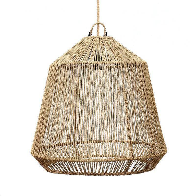 Natuurlijke zeegras hanglamp, boho stijl, handgeweven conische lampenkap zonder bedrading voor slaapkamer of terras.