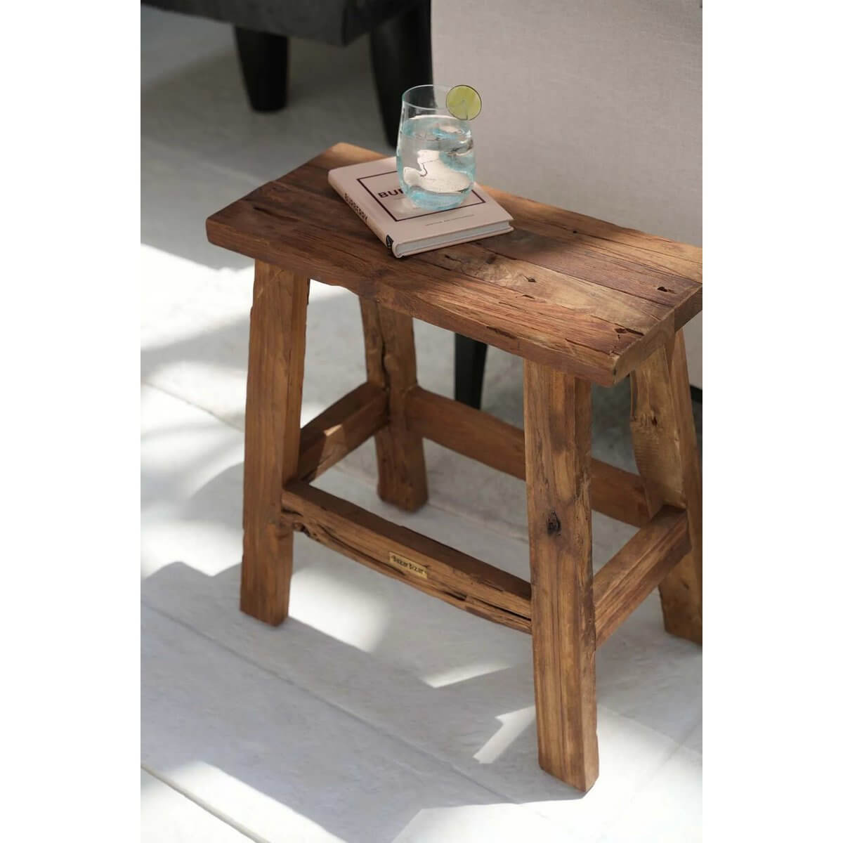 De Fab Rustieke Kruk - Naturel-Bazar Bizar Living-Ik Hout ervan.