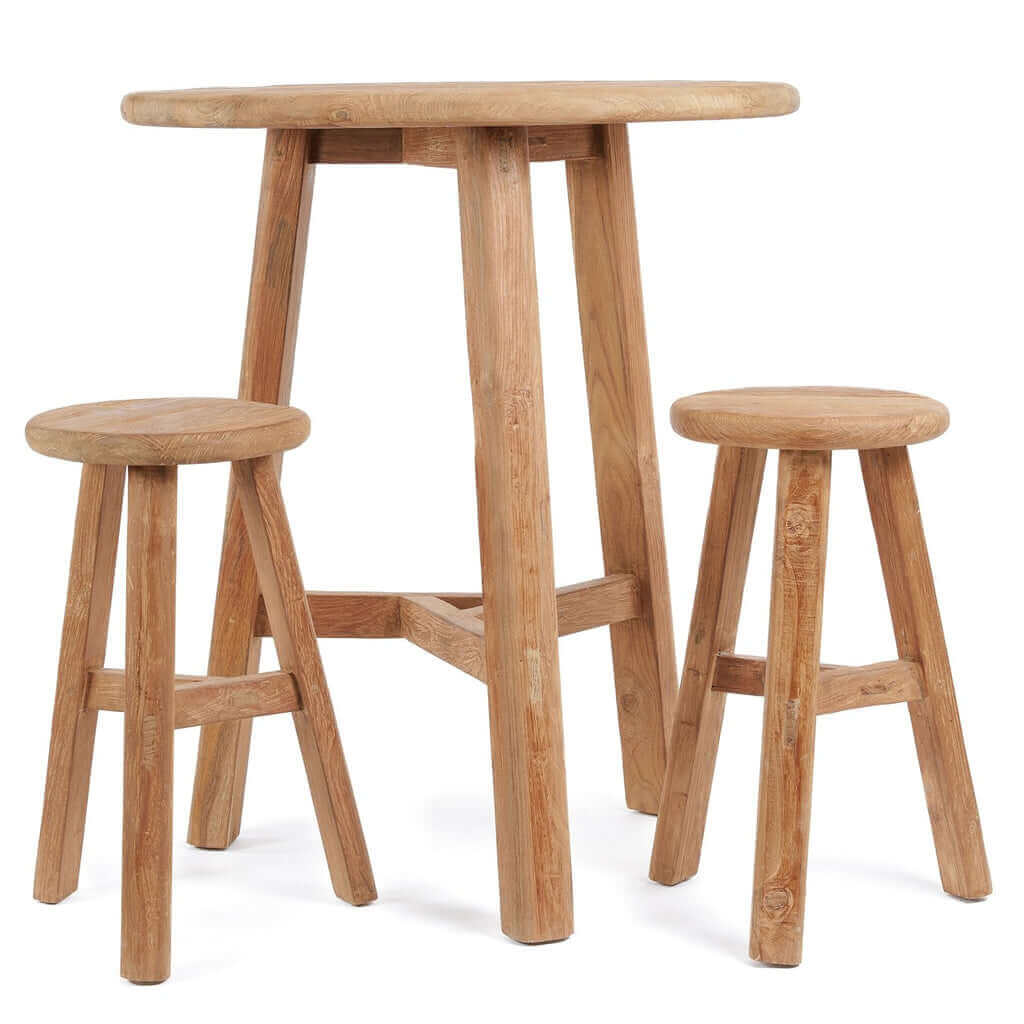 Teakhouten Fusuma Bartafel voor buiten, duurzaam en handgemaakt, perfect voor al fresco dineren met stijlvolle eenvoud.