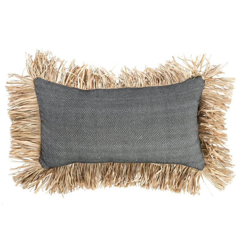 De Katoenen Bonita Kussenhoes - Naturel Zwart - 30x50-Bazar Bizar Living-Ik Hout ervan.