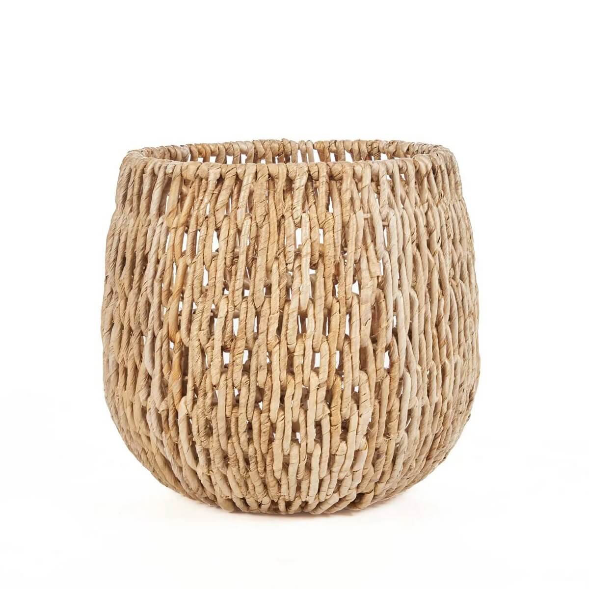 Bohemian Louh Louh Mand made from banana leaf, showcasing elegant natural weave design, perfect for stylish home storage.