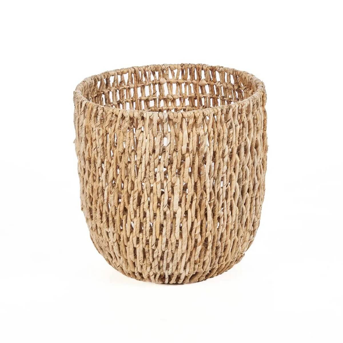 Bohemian style De Louh Louh handwoven basket made of banana leaf, adding charm and character to any space.