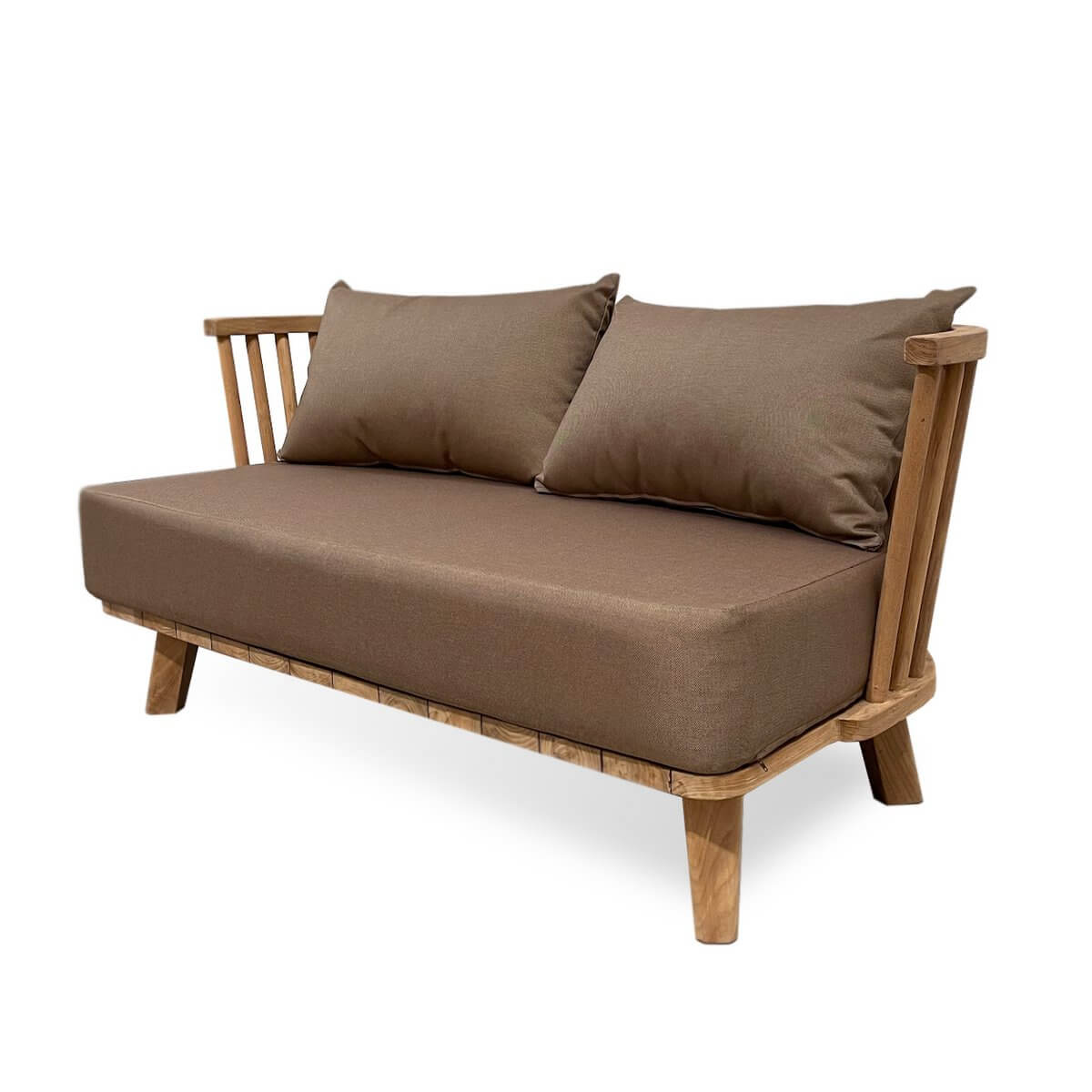 De Malawi One Seater in Natural Tierra finish, crafted from recycled teak and plush fabric, perfect for a Bohemian touch.