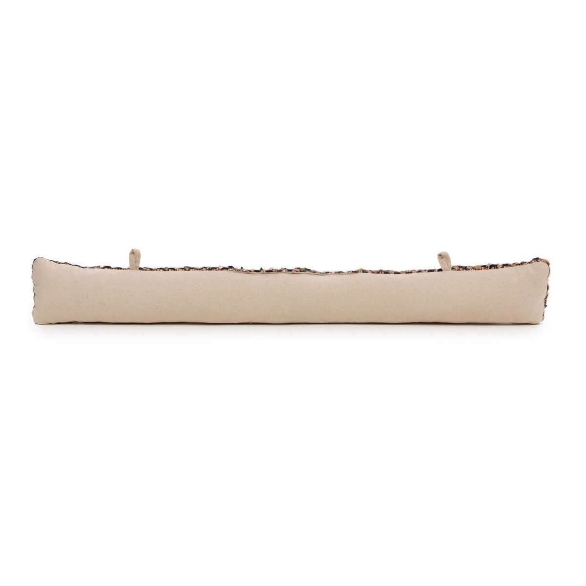 Stijlvolle De Oh My Gee deurstop in zwart koper met zachte katoenkleuren voor ventilatiebeheersing bij deuren en ramen.