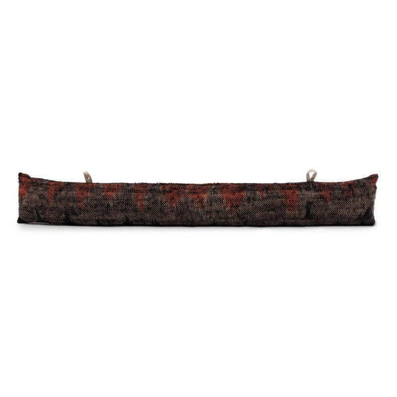 De Oh My Gee Deurstop zwart oranje, decoratieve katoenen patroon deurstopper met handige lussen, voorkomt tocht en warmteverlies.