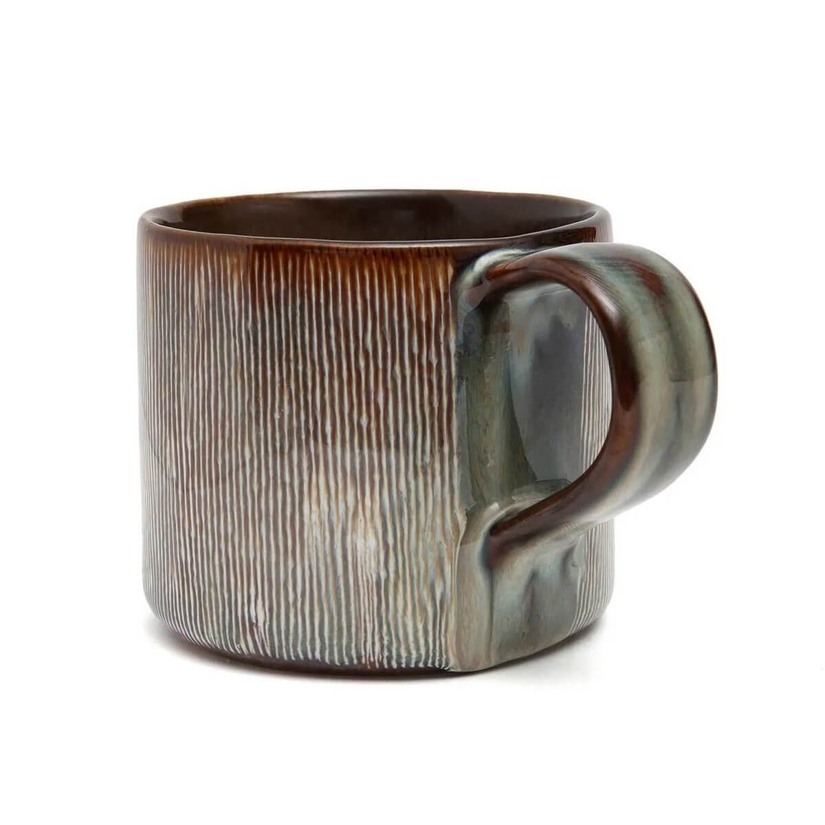 Elegant Peniche mug with earthy tones, inspired by Portuguese coast. Perfect for cozy coffees or teas. Set of 6 handcrafted pieces.