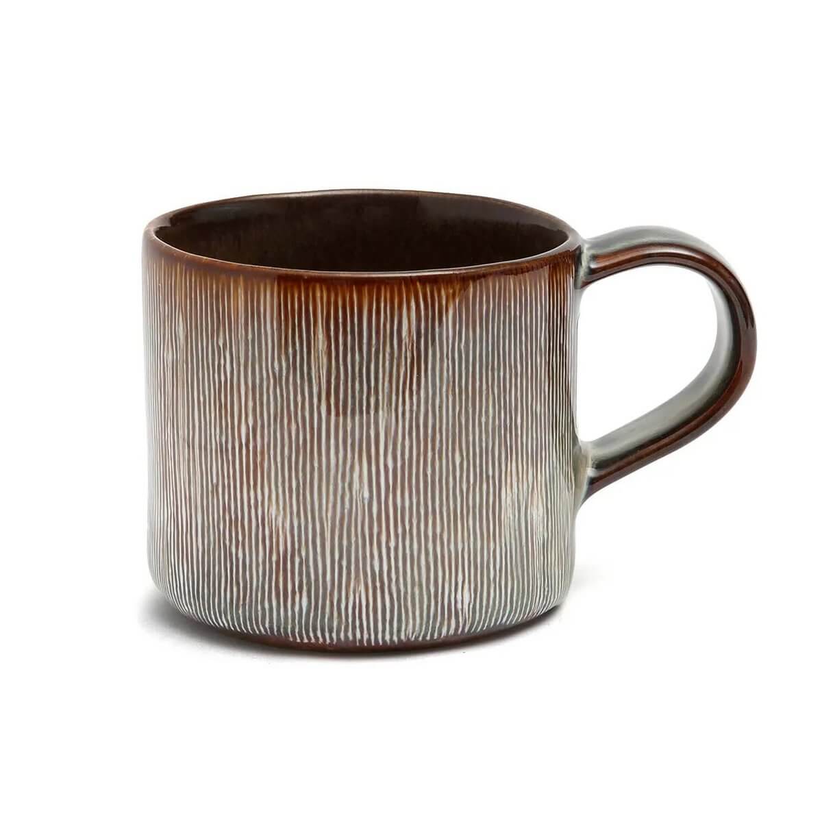Elegant Peniche Mok L in earthy tones inspired by Portugal's coastal style, perfect for enjoying coffee or tea, set of 6.