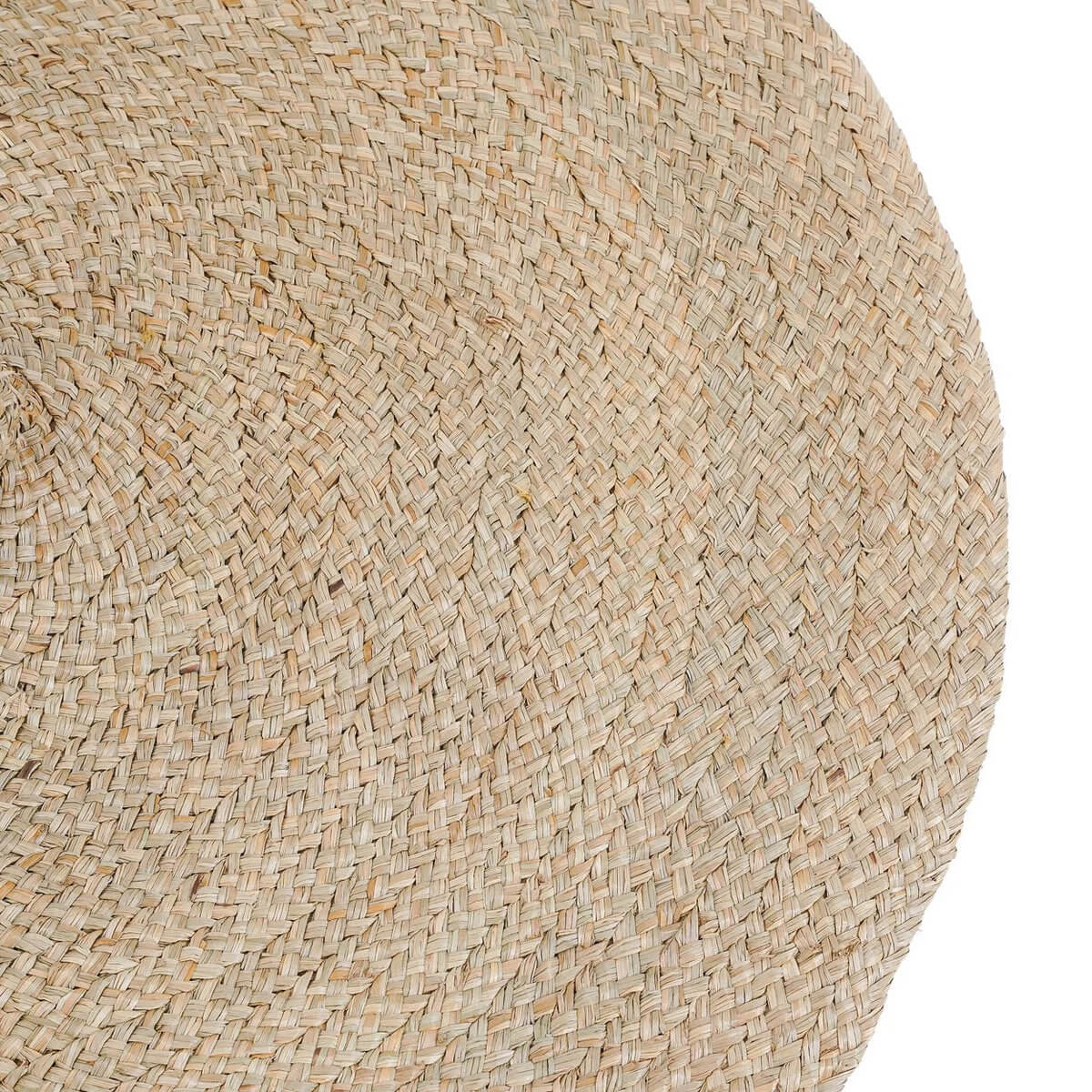 Close-up of woven water hyacinth texture on De Qubba Hanger - Naturel - XL, embodying a bohemian style with organic forms.