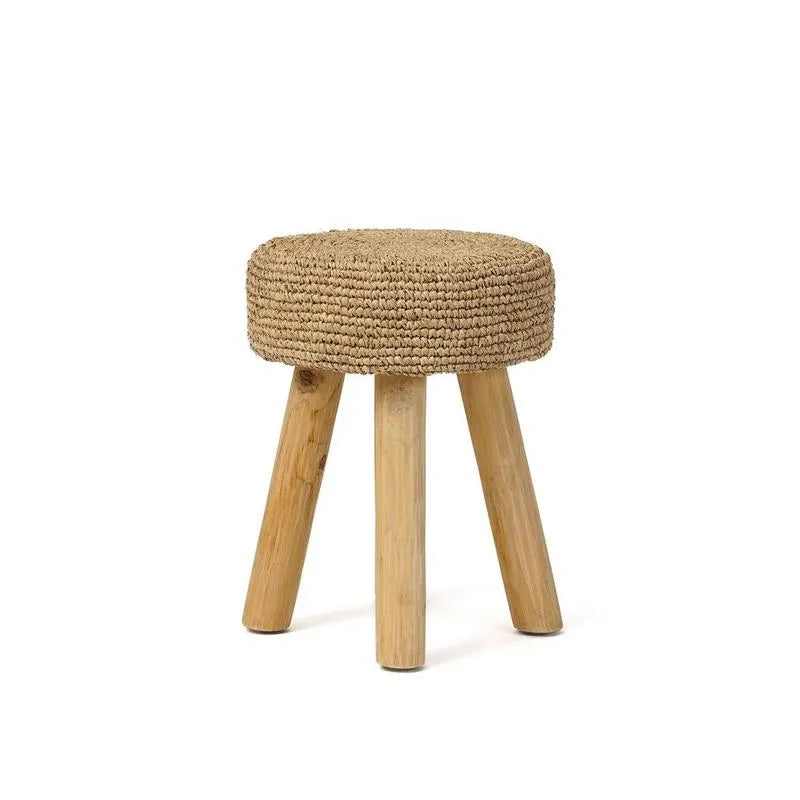 De Raffia Kruk - Natuurlijk-kruk-Bazar Bizar Living-Ik Hout ervan.