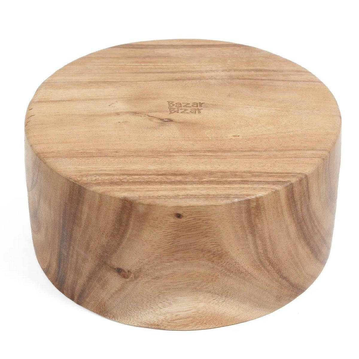 Elegante Suar Saladekom van premium hout met natuurlijke nerfpatronen, perfect voor uw eettafel.