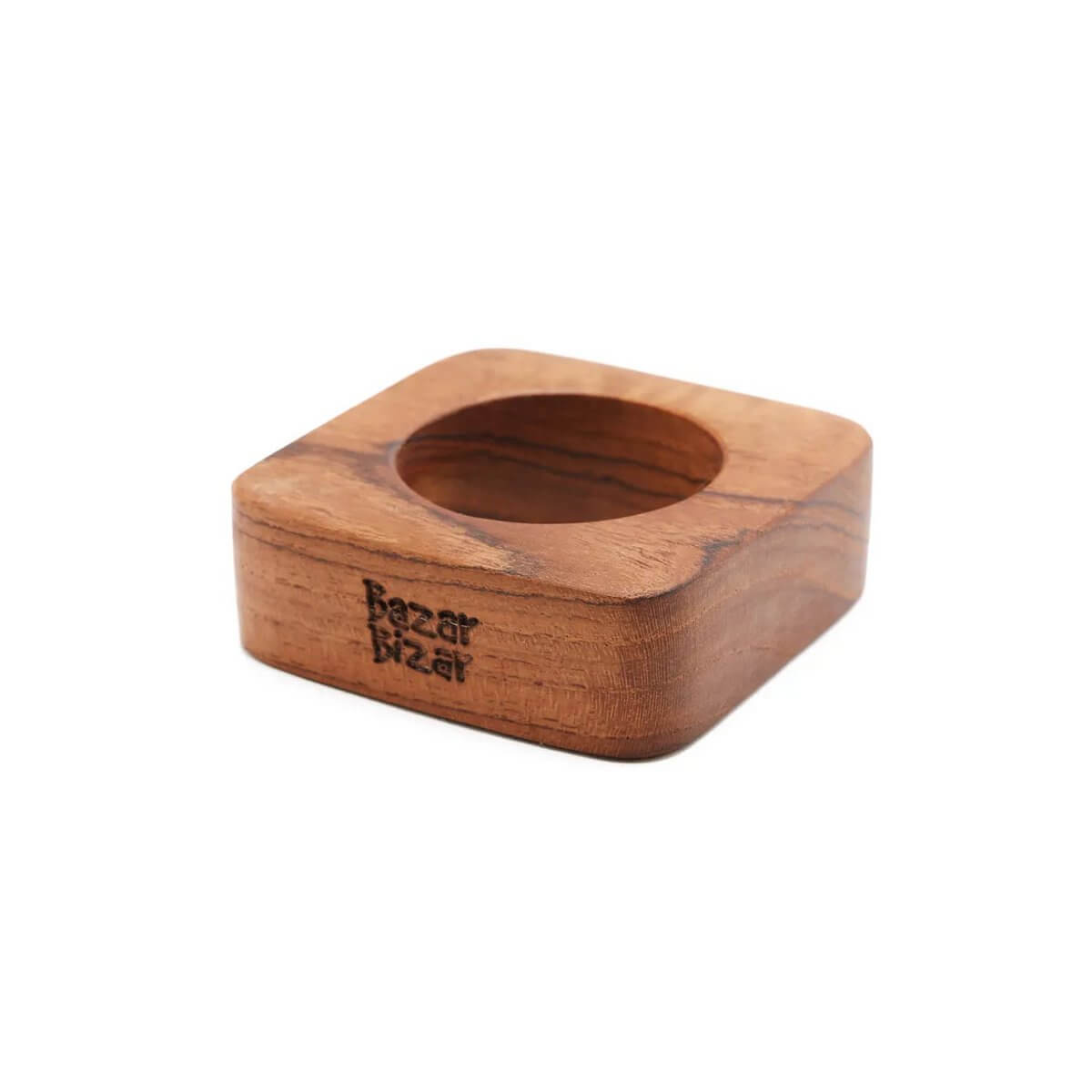 Handcrafted Teak Root Napkin Ring with Bohemian Style - Square Design