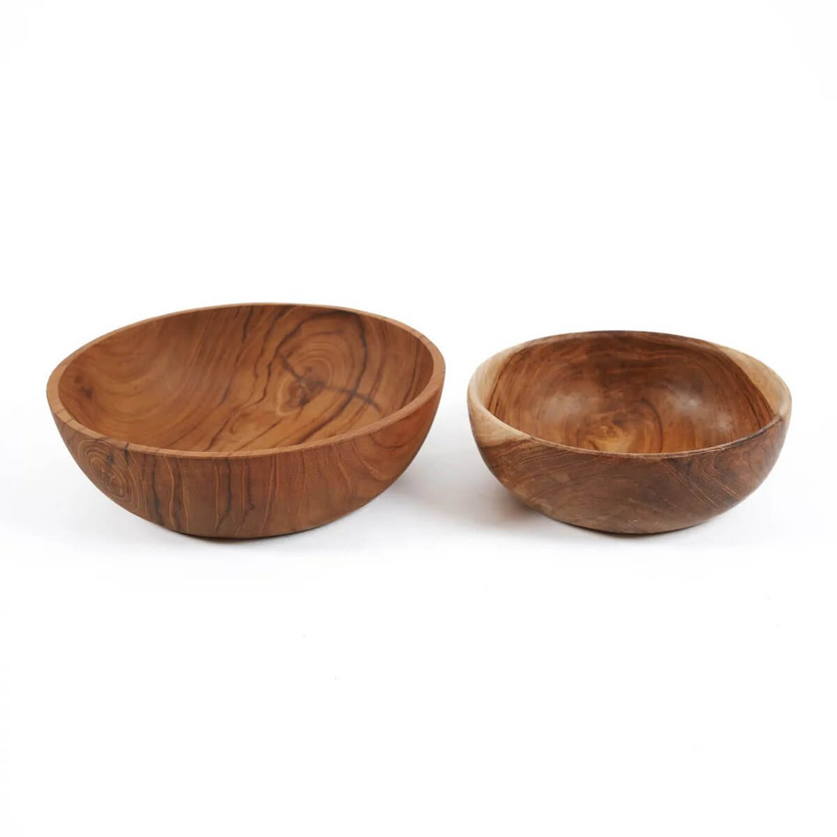 Rustic Bohemian teak root snack bowls showcasing natural wood beauty, perfect for sharing and entertaining.