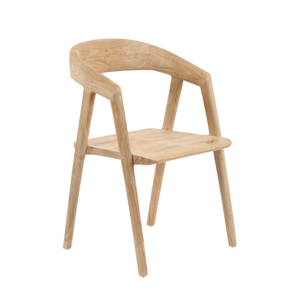 Elegante Teluk eetkamerstoel van hergebruikt teakhout, duurzaam en stijlvol voor je eetkamer.