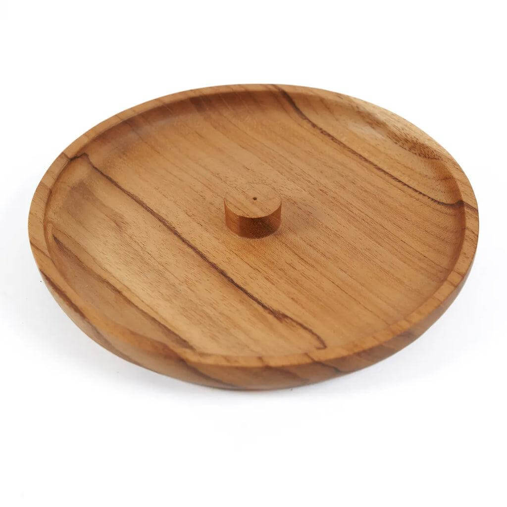 Teakhouten wierookhouder - stijlvol design voor woondecoratie.