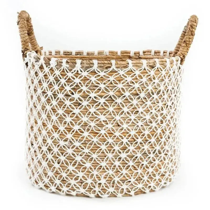 De gekruiste gestikte macrame -mand - l-manden-Bazar Bizar Living-Ik Hout ervan.