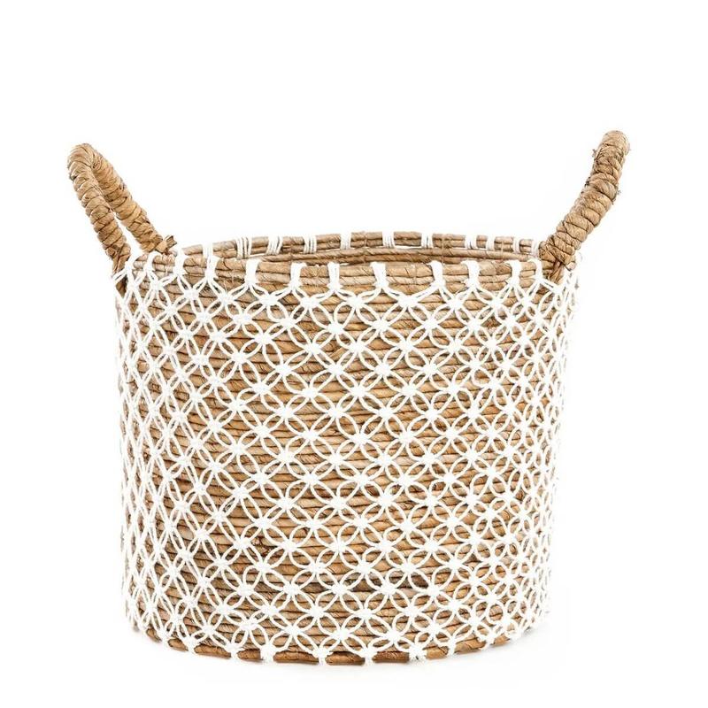 De gekruiste gestikte macramémand - naturel wit - M-Bazar Bizar Living-Ik Hout ervan.