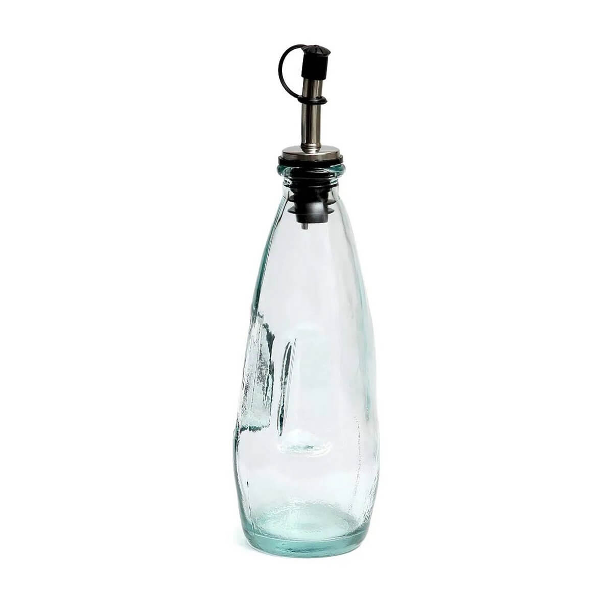 Bohemian style blue olive oil bottle for clean pouring and chic countertop flair