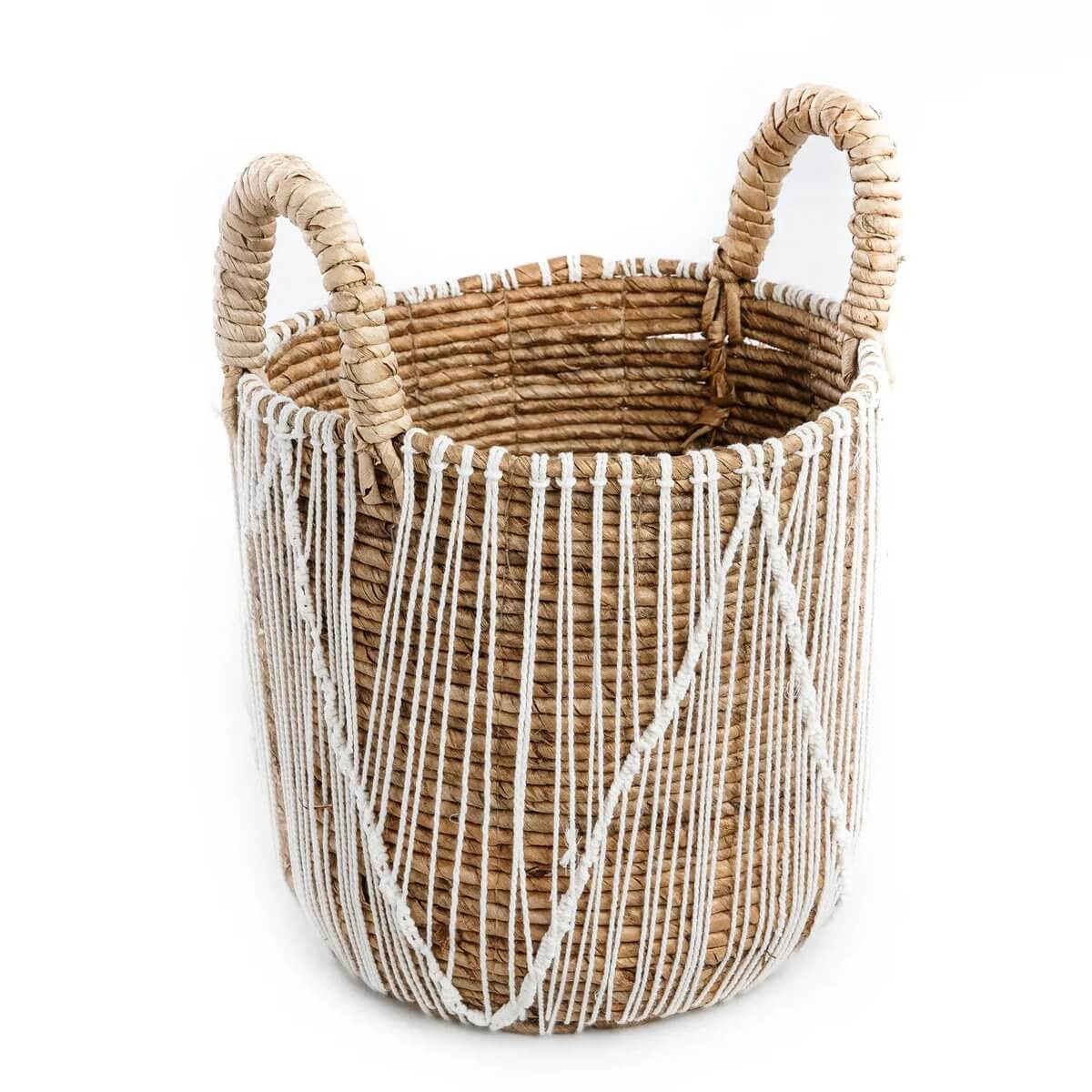 De recht gestikte macramémand - naturel wit - M-Bazar Bizar Living-Ik Hout ervan.