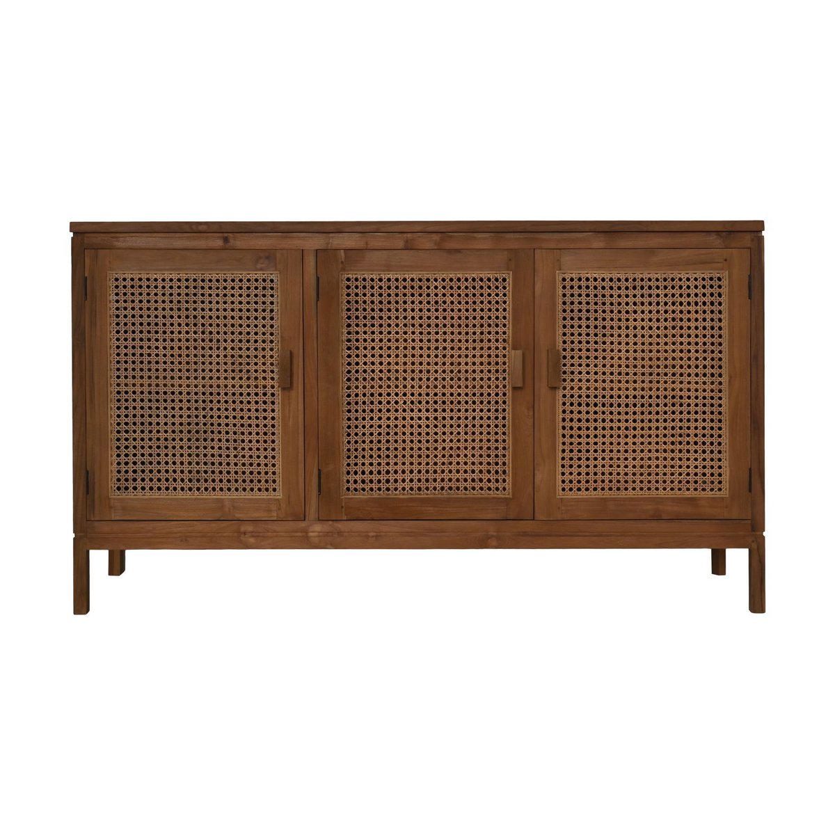 Dressoir 3 deuren - 150x42x85- Naturel - Teak/rotan-dressoirs-HSM Collection-Ik Hout ervan.