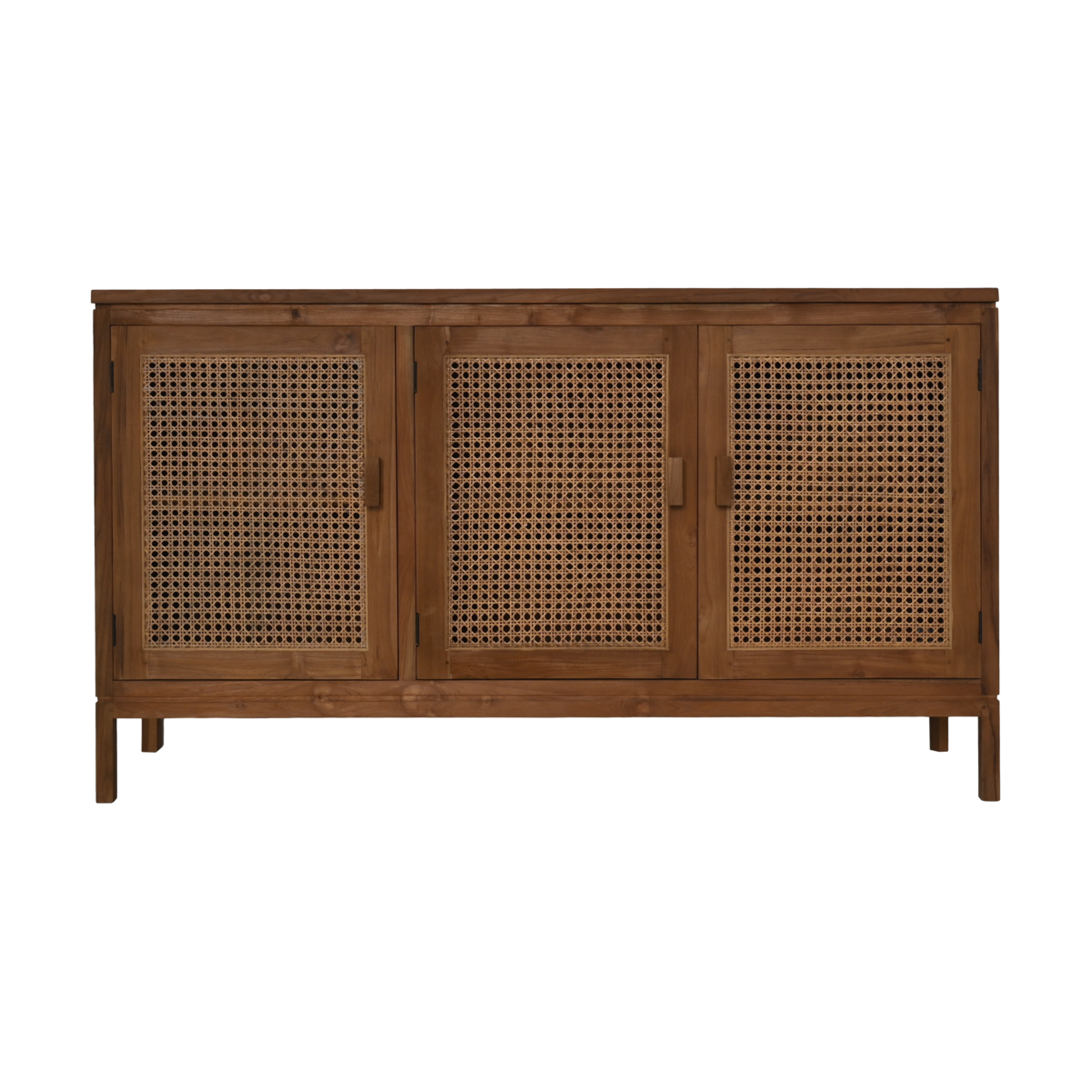 Dressoir 3 deuren - 150x42x85- Naturel - Teak/rotan-dressoirs-HSM Collection-Ik Hout ervan.