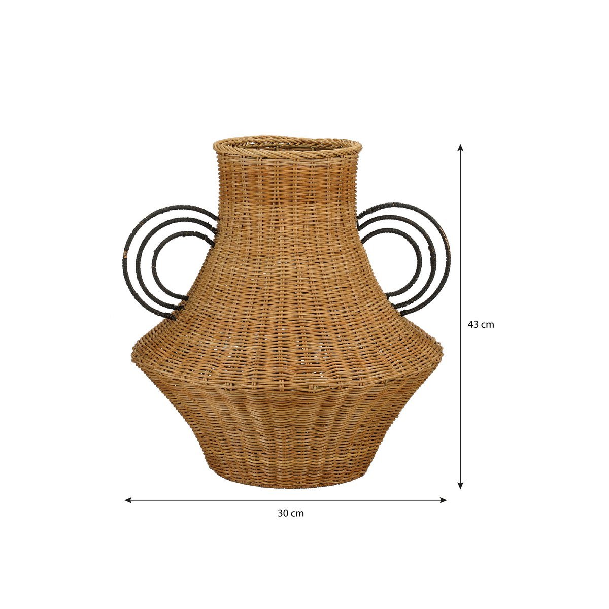 Fabiola Decoratie Vaas - H43 x Ø30 cm - Rotan - Bruin-vazen-Mica Decorations-Ik Hout ervan.