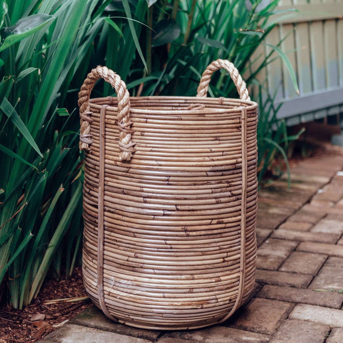 Grote Boho mand OTERE van rotan (2 maten Ø 35/40 cm)-manden-Soeji-Ik Hout ervan.