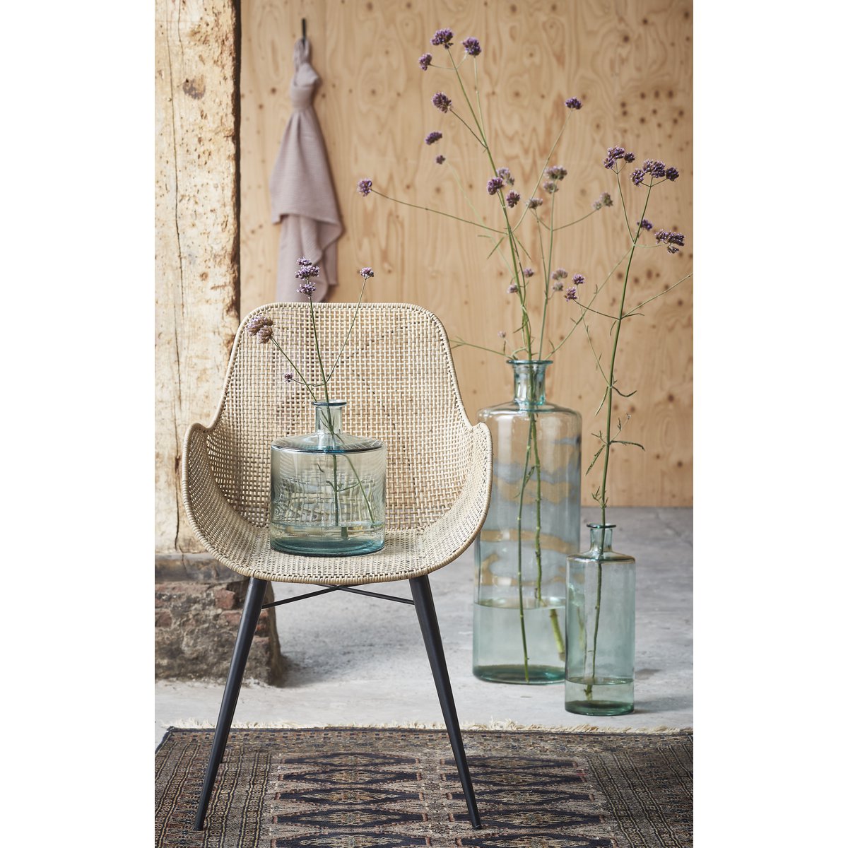 Guan Fles Vaas - H75 x Ø25 cm - Gerecycled Glas - Transparant-vazen-Mica Decorations-Ik Hout ervan.