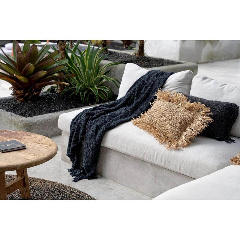 Het raffia -kussendeksel rechthoekig - natuurlijk - 30x50-Bazar Bizar Living-Ik Hout ervan.