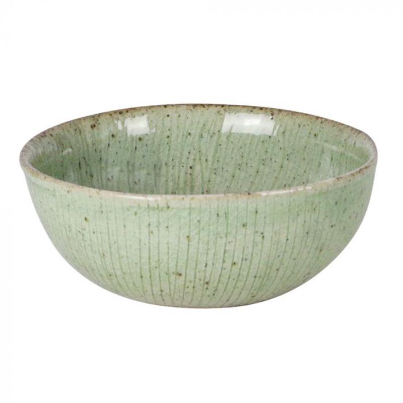 Frisgroene stoneware soepkom Gina L, ideaal voor jouw eigengemaakte soepen. Perfecte mix van aardewerk en porselein. Gratis verzending.