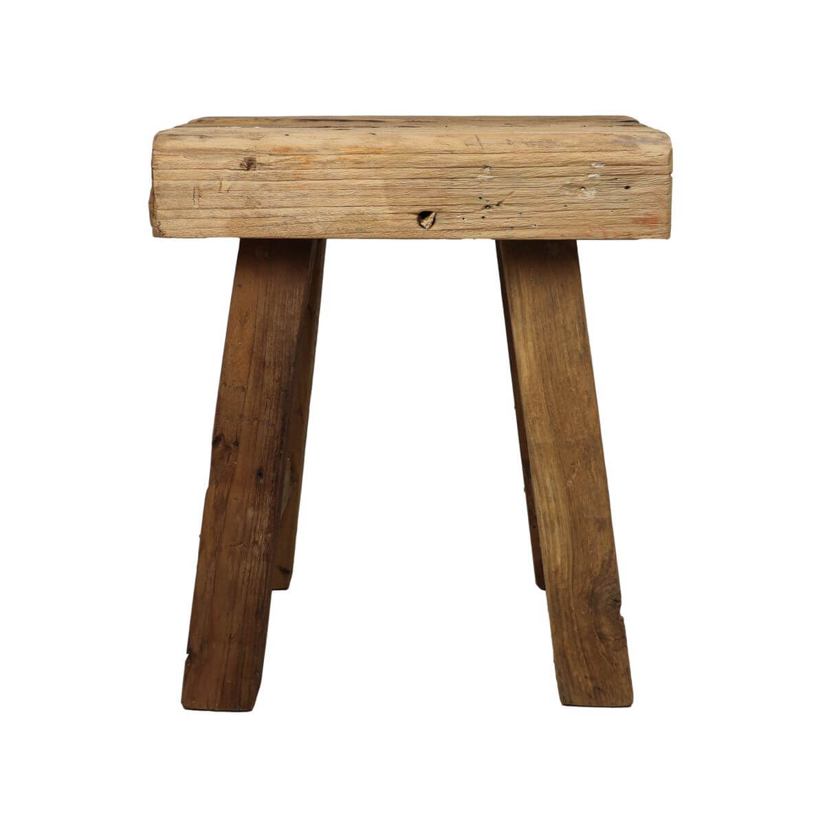 Kruk Napels van massief teak hout, 40 cm hoog, veelzijdig en tijdloos design, perfect voor elke ruimte in huis.