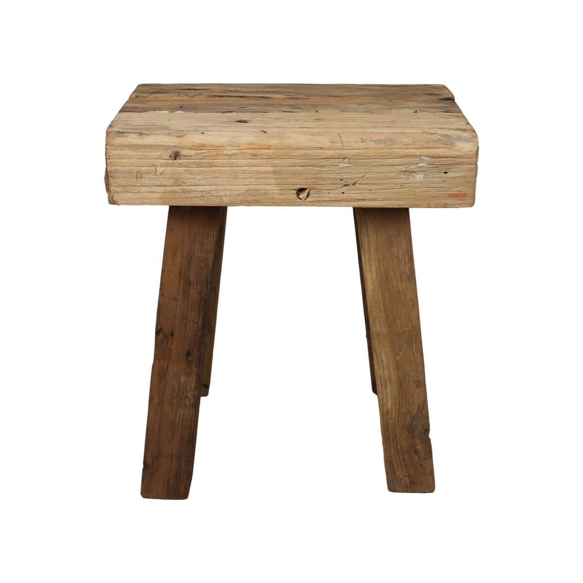 Houten Kruk Napels van 40 cm, gemaakt van massief teak. Een veelzijdig meubelstuk met tijdloos design voor elk interieur.