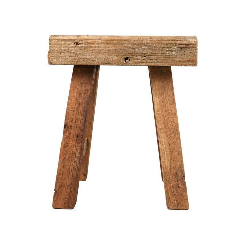 Kruk Napels met een hoogte van 40 cm, gemaakt van massief teak hout. Tijdloos design voor veelzijdig interieurgebruik.