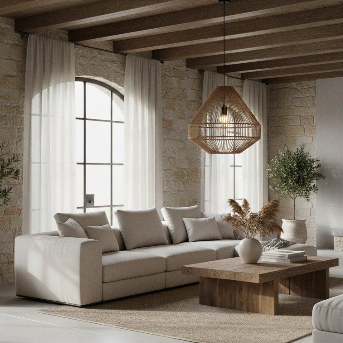 Linea hanglamp Diamond naturel-Hanglampen-Raw Materials-Ik Hout ervan.