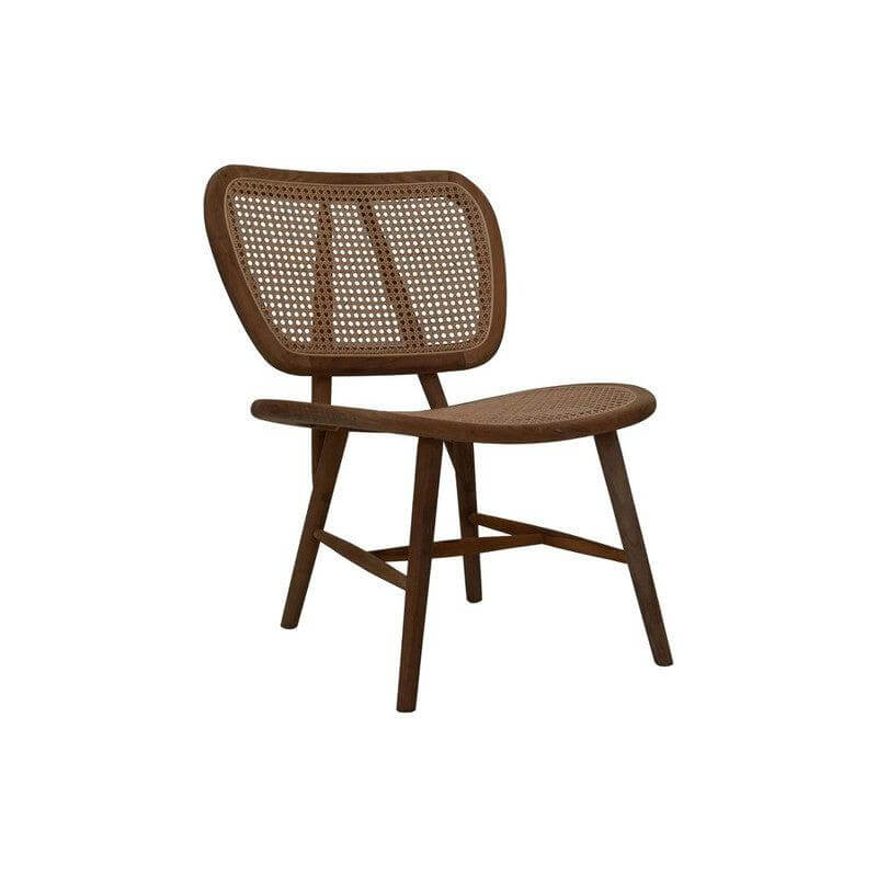 Stijlvolle Lugano rotan stoel met teakhouten frame, ideaal voor een natuurlijke en botanische inrichting in je woonkamer.
