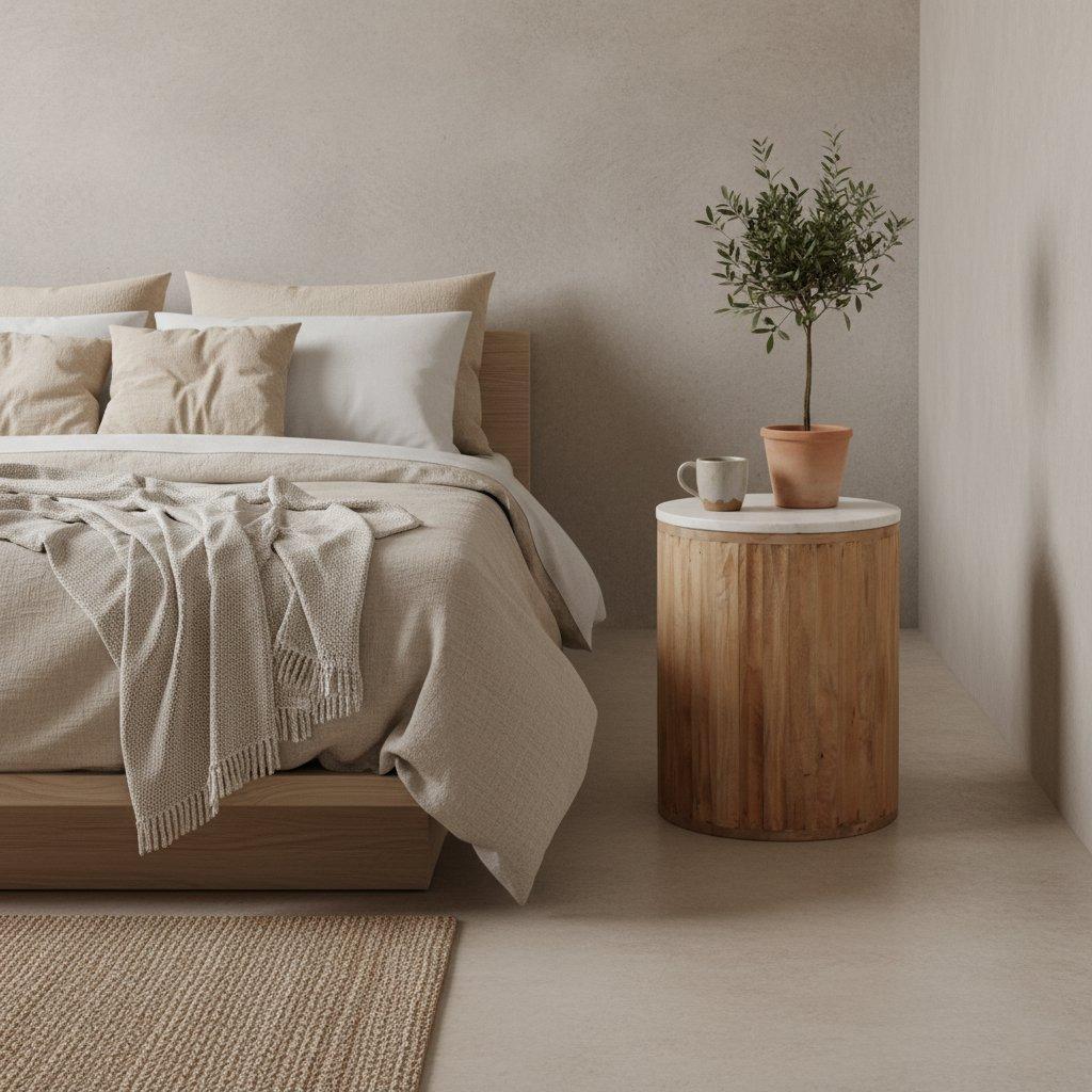 Malakka bijzettafel marmer wit - 40x40x50 cm-Raw Materials-Ik Hout ervan.