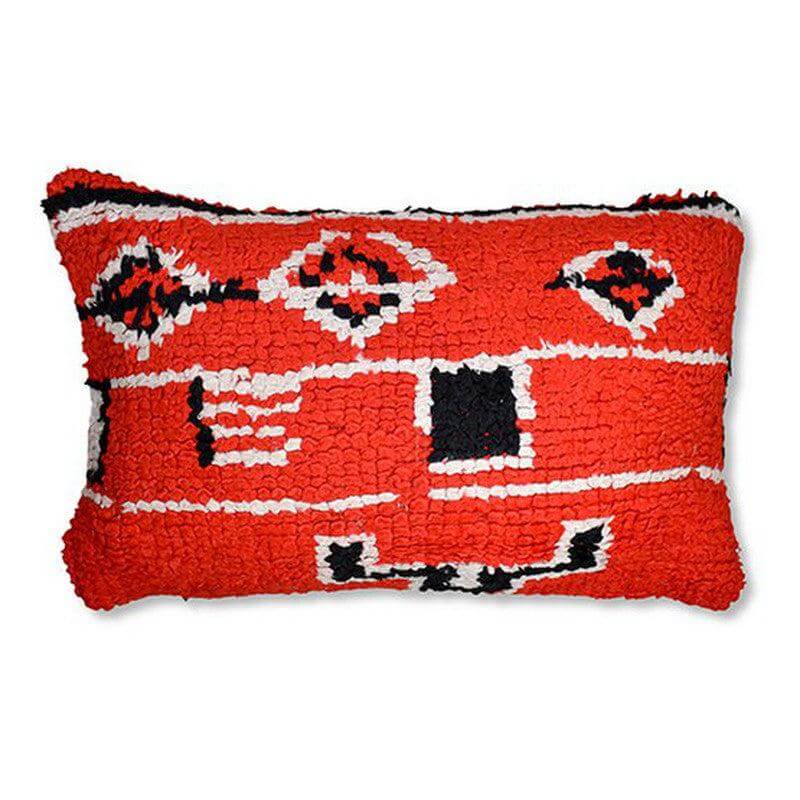 Handgemaakt Marokkaans kussen van vintage Berberkleed, unieke en kleurrijke eyecatcher voor woon- of slaapkamer, P571.