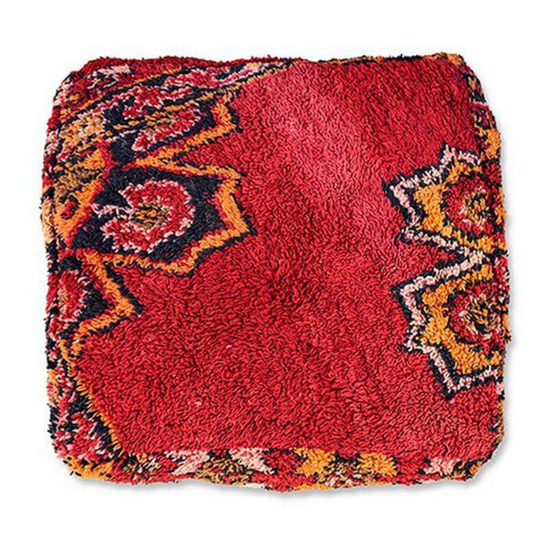 Marokkaans vloerkussen - K809, uniek Bohemian design, handgemaakt van vintage berberkleed, eyecatcher voor woon- of slaapkamer