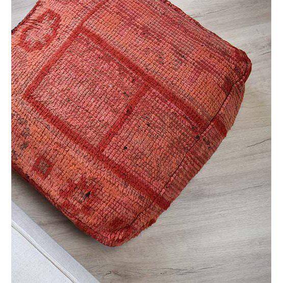 Marokkaans vloerkussen - k621, bohemian woondecoratie van vintage Berberkleed, handgemaakt en uniek in warme kleurtonen.
