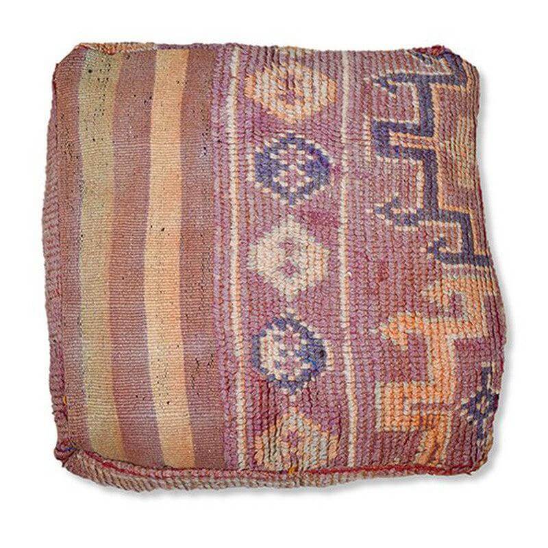 Marokkaans vloerkussen - k700, uniek handgemaakt vintage design, bohemian sfeer voor woon- of slaapkamer, eyecatcher in zachte kleuren.
