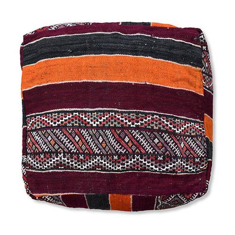 Marokkaans vloerkussen vintage - Handgemaakt en uniek, brengt bohemian sfeer in je interieur, gemaakt van Berberkleed.