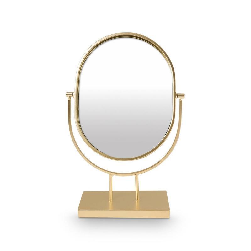 Mirror Oval on Stand Gold 20.3x31.1x8.5cm-boho musthaves-vtwonen-Ik Hout ervan.