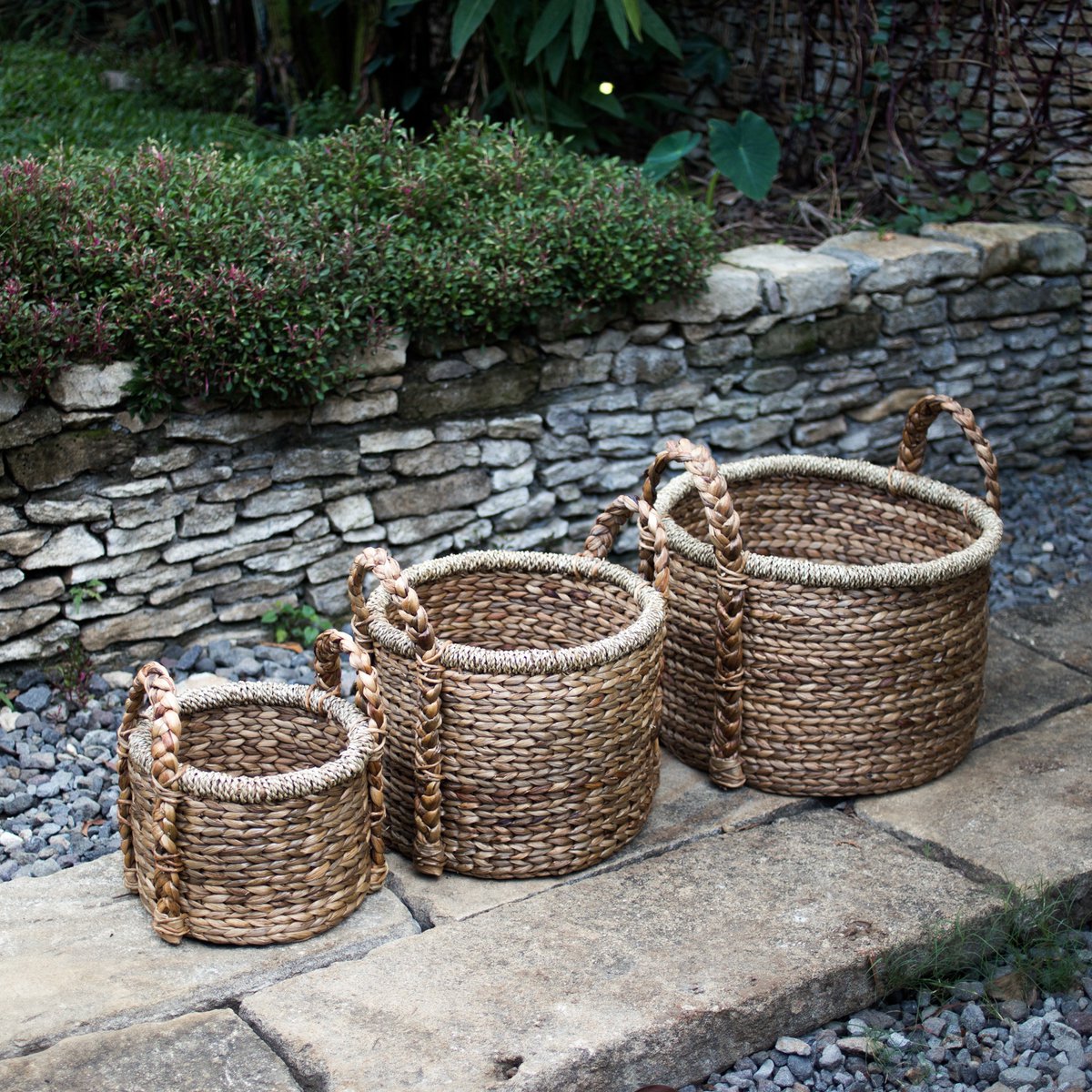 Opbergmand CANGGU van waterhyacint (3 maten)-manden-Soeji-Ik Hout ervan.